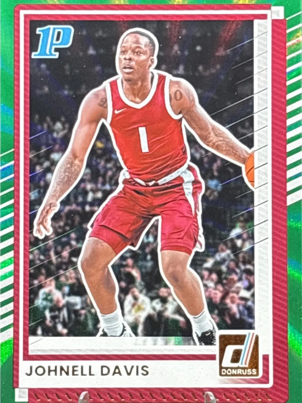 Panini Donruss Green Laser Prizm Johnell Davis Basketball Card